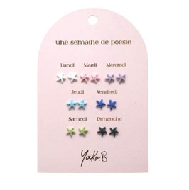 YUKO B - 7 paires de boucles d'oreilles sans Nickel - Une semaine de poésie Etoiles de Mer