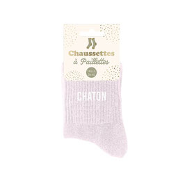 Chaussette Paillettes "Chaton"