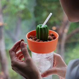 CACTUS SNACK BOWL AND GLASS COVER