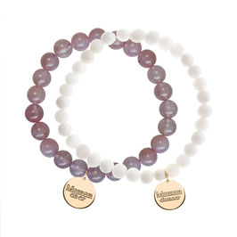 Bracelets en pierre avec médaillon "Maman" ☺