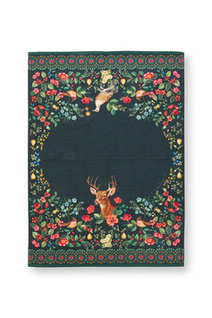 PIP STUDIO - Torchon Winter Wonderland Cerf Bleu Foncé