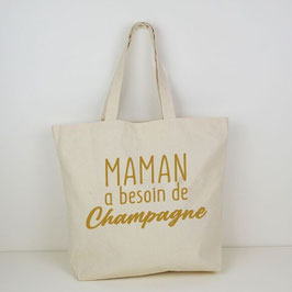 LES CORNICHONS - Cabas "Maman a besoin de Champagne"