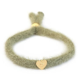 LOVE IBIZA - Bracelet Fluffy Vert Olive