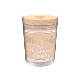 Bougie Verre "Ma chérie Tu me fais fondre"