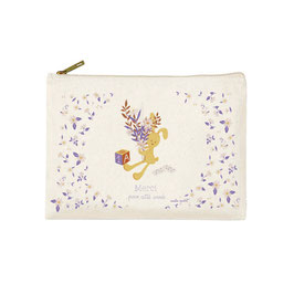 Hirondelles & Cie - Trousse rectangulaire PM "Bouquet d'amour" (lapin)