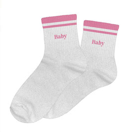 S - Chaussettes à paillettes "bandes colorées" ☺