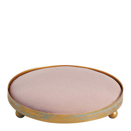 Mathilde M - Plateau rond tapissier pour décor parfumé - Rose