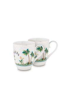 PIP STUDIO - Lot de 2 Tasses de Grande Taille à Pois Jolie en Coloris Doré