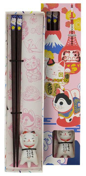 TDS - Coffret cadeau Baguettes + Repose baguettes Lucky Cat