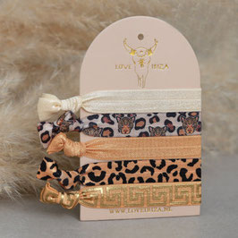 LOVE IBIZA - Ibiza Elastic Bands Leopard Gold