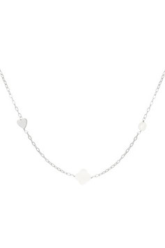 Collier coeur trèfle coquillage Doré