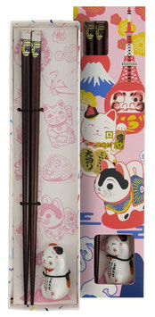 TDS - Coffret cadeau Baguettes + Repose baguettes Lucky Cat