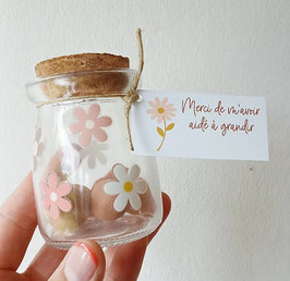 MADAME CAPUCINE - Petit pot bombe de graines stickers fleurs