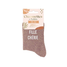 Chaussette Paillettes "Fille Chérie"
