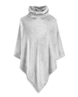 Fleece poncho Silver