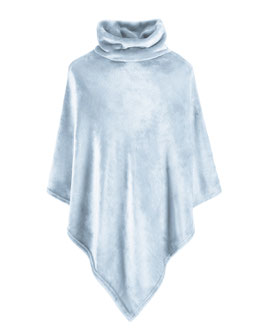 Fleece poncho Mist Blue