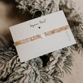 MON PETIT LEON - Bracelet en perles Beige JOYEUX NOËL