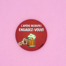 LES CORNICHONS - Magnet décapsuleur "L'apéro recrute! Engagez-vous!"