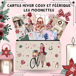 LES MOONETTES - Cartes d'affirmations positives Hiver Cosy et Féérique + trousse