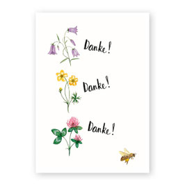 Postkarte Wiesenblumen "Danke!" | Atelier Baldrian & Hackel