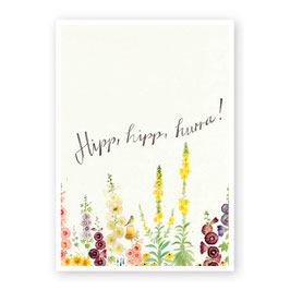 Postkarte Blumen „Hipp, hipp, hurra!“ | Atelier Baldrian & Hackel