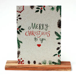 Postkarte Zweig "Merry Christmas to you" | Atelier Baldrian & Hackel