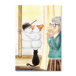Postkarte Schneemann "Tante Zdenka" | Atelier Baldrian & Hackel