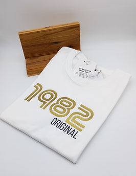 Geburtstags ORIGINAL T-Shirt weiß | gold mit Jahreszahl | verschiedene Größen