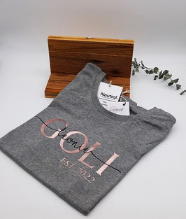 GOLI T-Shirt grau | roségold mit Namen | verschiedene Größen