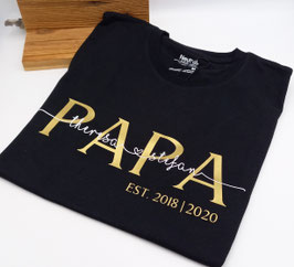 PAPA T-Shirt schwarz | gold mit Namen | verschiedene Größen