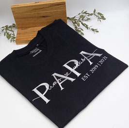 PAPA T-Shirt schwarz | silber mit Namen | verschiedene Größen