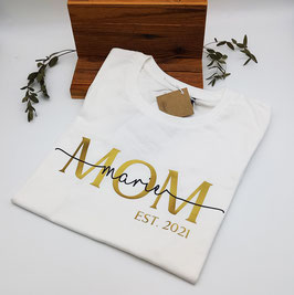 MOM T-Shirt weiß | gold mit Namen | verschiedene Größen