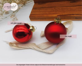 Weihnachtskugel, Christbaumkugel | mit Name personalisiert | rot matt oder rot glänzend