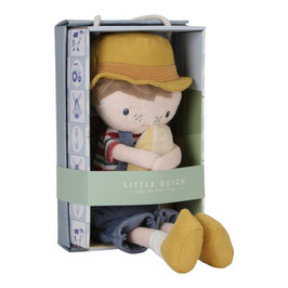 Kuschelpuppe Holländischer Bauer Jim mit Käse 35 cm | Little Dutch