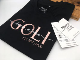 GOLI T-Shirt schwarz | roségold mit Namen | verschiedene Größen