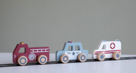 Holz Einsatzfahrzeuge 3er Set | Little Dutch