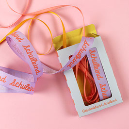 Geschenkband-Set „Schulkind“ | flieder/rosa/gelb | Ava&Yves