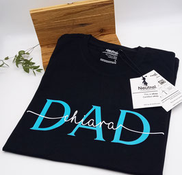 DAD T-Shirt schwarz | türkis mit Namen | verschiedene Größen