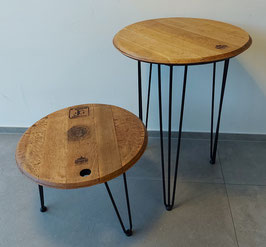 SET - Elegante Coffee Table aus Weinfass-Deckeln