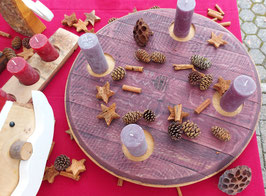 Adventskranz XXL aus Barriquefass-Deckel