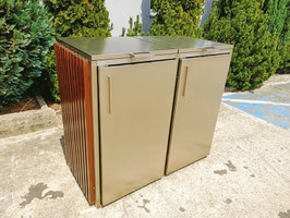Mülltonnenbox Streton 753862 für zwei 240 Liter Mülltonnen komplett aus Edelstahl