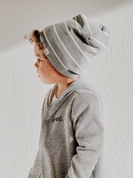 Rib Beanie Stripes grau