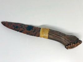Obsidian Knife with Antler Handle