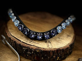 Strass-Strirnriemen -Rivoli - Warmblutgrösse-Blau-weisser Verlauf