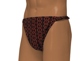 祭りふんどし･締め込みパンツ［吉原つなぎ 赤茶×黒］