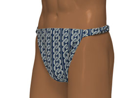 祭りふんどし･締め込みパンツ［吉原つなぎ 白×青］