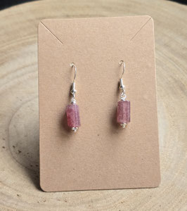 Erdbeerquarz Ohrhänger 925 Silber