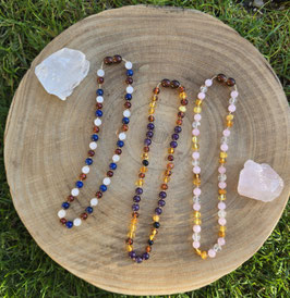 Baby Bernstein/Edelstein Kette mit Drehverschluss 34cm