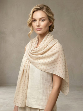 Schal mit Tupfenmuster, beige