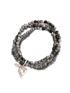 Andreani Armband mit Herzanhänger & echten Picasso Jaspis-Steinen